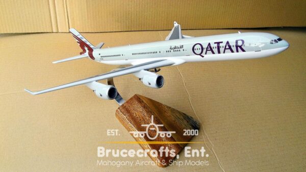 Model of A340-600 QATAR AIRWAYS A7-AGA with detailed craftsmanship.